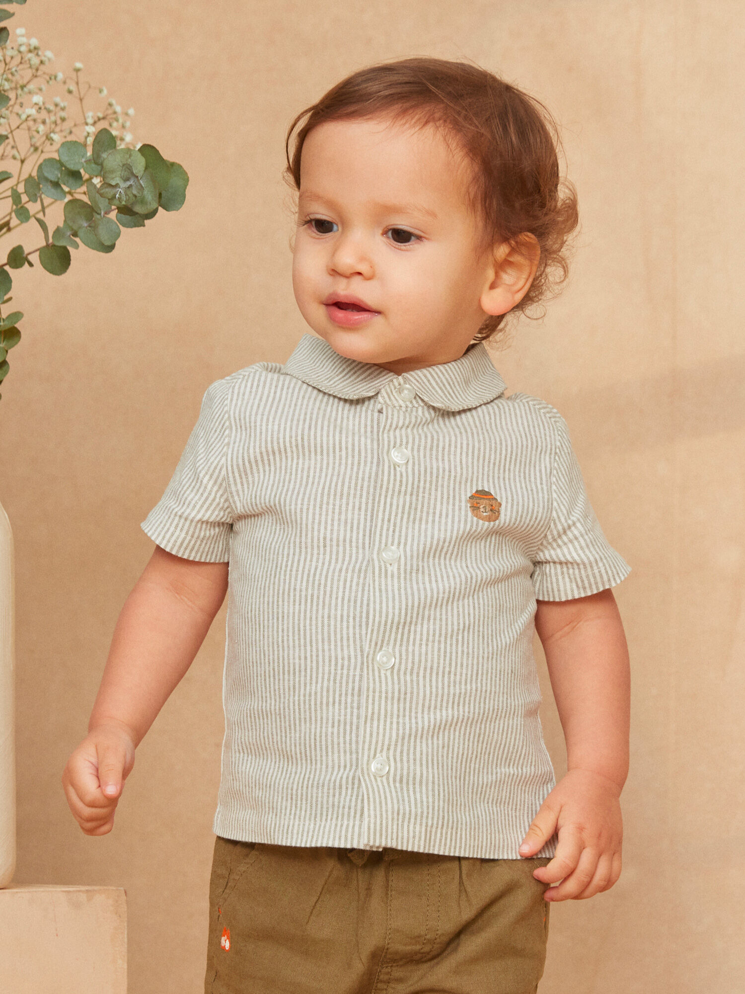 Chemise ecrue rayee Garcon Sergent Major