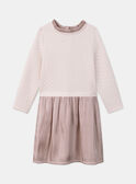 Robe bi-matière rose LOIROBETTE / 24H2PFU2ROB301