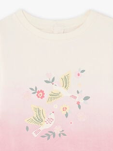 Sweat-shirt tie-&-dye rose motif oiseaux fantaisie enfant fille CESWETTE / 22E2PFB1SWE305