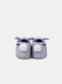 Chausson ballerine violet broderie tête de lapin et pompon Fille NUILAPETTE / 25F10PF31CHP205
