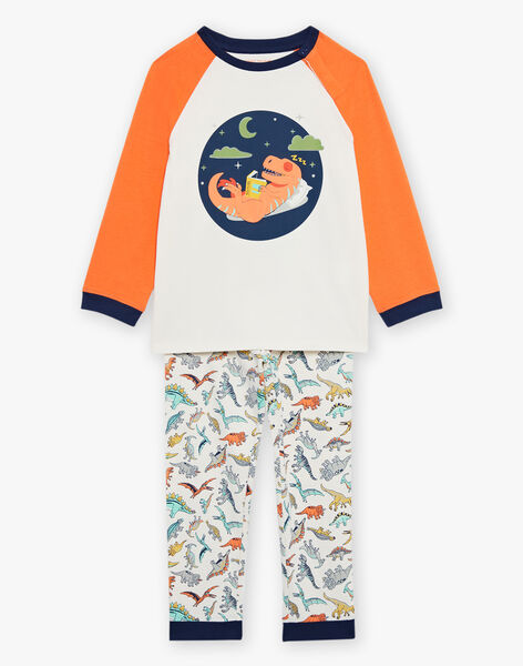 Ensemble pyjama écru avec dinosaures FLODINAGE / 23E5PG26PYJ001
