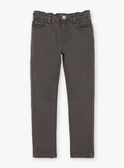 Pantalon gris foncé 5 poches enfant garçon ZAZITAGE2 / 21E3PGK1PAN942