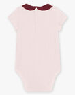 Body en coton fantaisie rose pâle bébé fille CAILANA / 22E1BF92BOD301