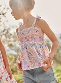 Débardeur à smock écru à imprimé fleuri FLEDEBETTE / 23E2PFS1DEB001