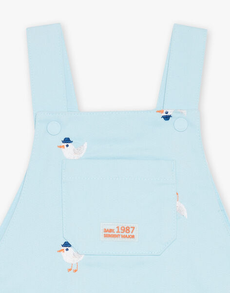 Salopette courte bleue à imprimé oiseau FAYVLAD / 23E1BGR1SAC020