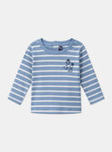 T-shirt marinière bleu pastel et écru LADREDO / 24H1BGJ1TMLC236