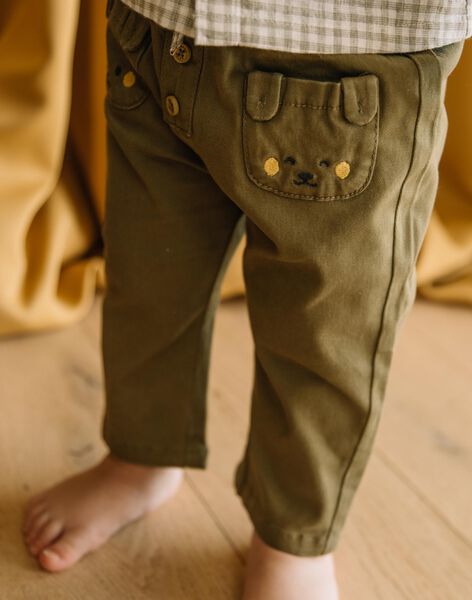 Pantalon coupe droite en twill kaki DADOCTAVE / 22H1BGD3PAN633