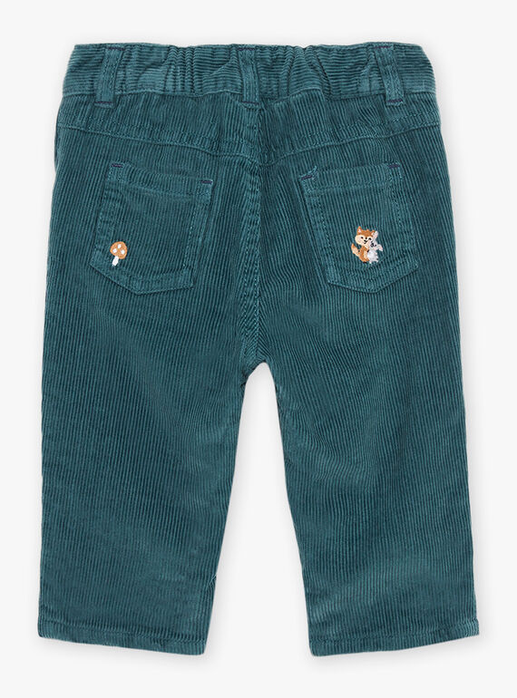 Pantalon en velours côtelé bleu canard DANOE / 22H1BGU2PAN714