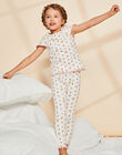Pyjama écru à imprimé fleurs et renards FLOROETTE / 23E5PF34PYJ001