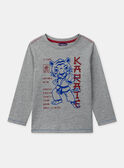 T-shirt gris imprimé tigre à manches longues Garçon NOKARAGE / 25H3PGP2TML943