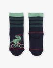 Chaussettes bleu marine rayées avec dinosaures FESOCAGE / 23E4PGB1SOQC243