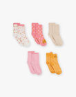 Lot de 5 paires de chaussettes en jersey enfant fille CLOCHOETTE / 22E4PFF1LC5305