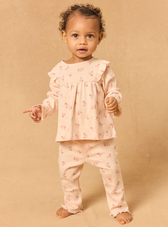 Pyjama en maille ajourée et imprimée MEANNA / 25E5BFF1PYJ413