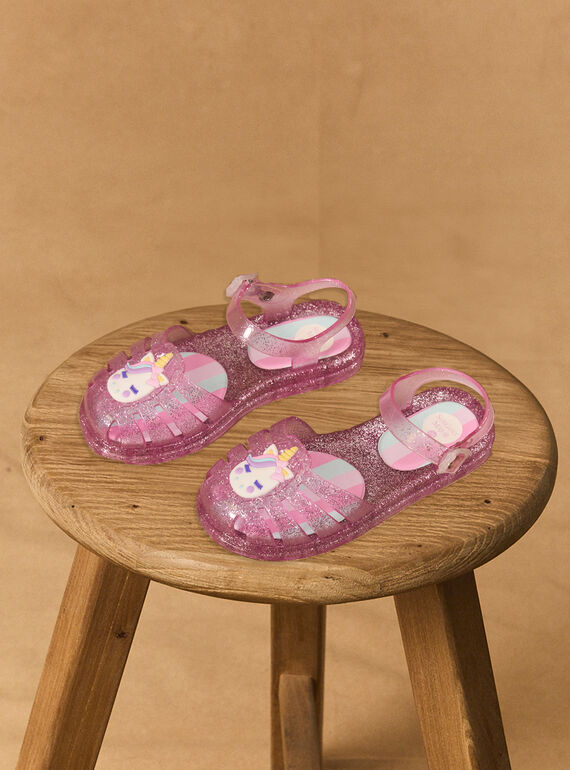 Sandales rose foncé paillettes MRUMETTE / 25N10PF61D34961