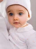 Grenouillère et bonnet de naissance blanc à imprimé à fleurs FONNA_B / 23E0NFT1GRE000