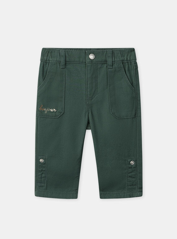 Pantalon vert foncé retroussables Bébé Garçon NAFLO / 25H1BGS2PAN608