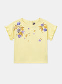 T-shirt jaune fleuri KOUETTE / 24E2PFD1TMCB104