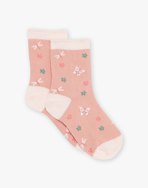 Chaussettes rose à Jacquard papillons FISOZETTE / 23E4PFD1SOQD318