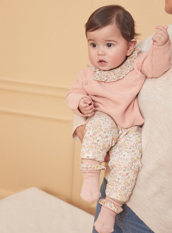 Ensemble haut, pantalon et chaussettes bois de rose LOELYS / 24H0CF11ENS312