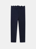 Lot de 2 leggings bleu marine imprimé cœur ou rouge uni Fille NIXIBETTE / 25H2PFH1LG070