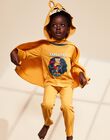 Pyjama deux pièces jaune moutarde en coton avec cape tête de léopard FLORIAGE1 / 23E5PG42PYT107