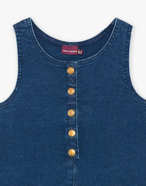 Robe chasuble en denim bleu foncé FECHAZETTE / 23E2PFB1CHSK005