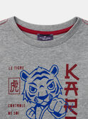 T-shirt gris imprimé tigre à manches longues Garçon NOKARAGE / 25H3PGP2TML943