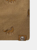 Écharpe en maillon marron à broderie loup Garçon NIFOXAGE / 25H4PGE2SNOA014