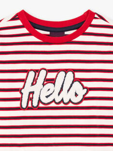 T-shirt manches longues à rayures lettrage Hello enfant garçon BEBILAGE / 21H3PG52TML001