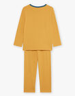 Pyjama deux pièces jaune moutarde en coton avec cape tête de léopard FLORIAGE1 / 23E5PG42PYT107