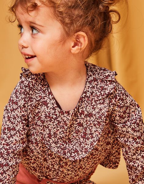 Body-blouse prune à imprimé feuillage DAKARINE / 22H1BFR2BOD709
