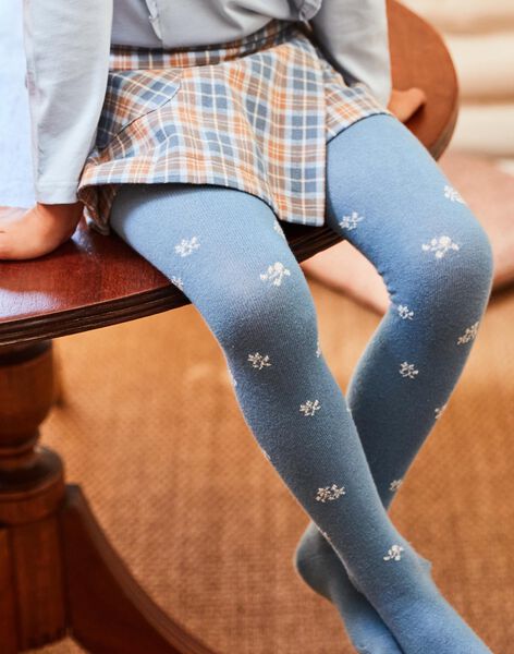Collant bleu gris fleurs DIANETTE / 22H4PFY1COLC206