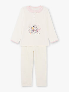Pyjama écru motif princesse enfant fille BEBULETTE / 21H5PF61PYJ001