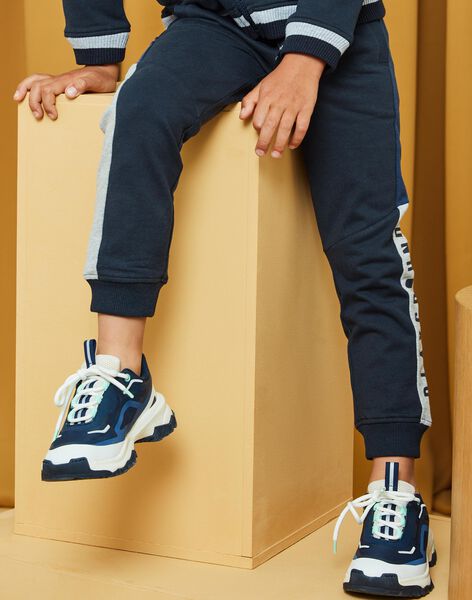 Jogging bleu foncé à détails bleus et gris chiné DICLAGE2 / 22H3PGL2JGB705