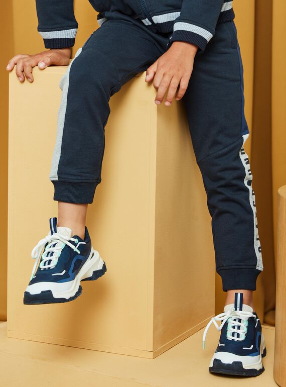 Jogging bleu foncé à détails bleus et gris chiné DICLAGE2 / 22H3PGL2JGB705