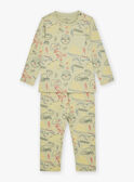 Ensemble pyjama kaki en coton à imprimé dinosaures KUIBIAGE / 24E5PG53PYJ612
