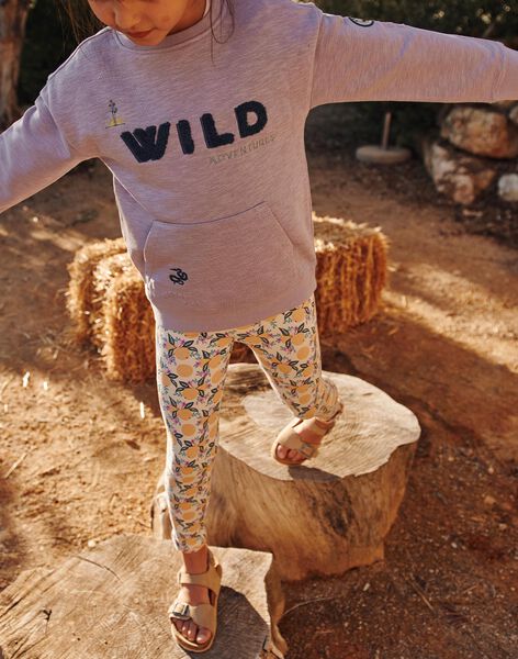 Legging écru à motif oranges et fleurs FLALEGETTE / 23E2PFO1LG114