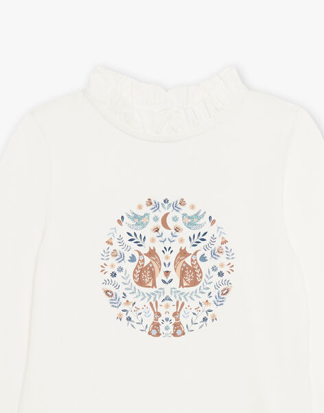 T-shirt écru à motifs fleurs et renards DIASOPETTE / 22H2PFY1TML001