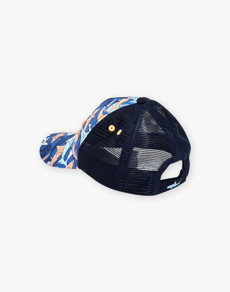 Casquette bleue à imprimé requins FLYTOAGE / 23E4PGR1CHAC226