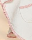 Cape de bain écru à fleurs avec capuche tête de chat et oreilles 3D FECERISE / 23E5BF21CDB001