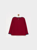 Tee shirt manches longues rouge PADUSSETTE / 18H2PFD4TML503