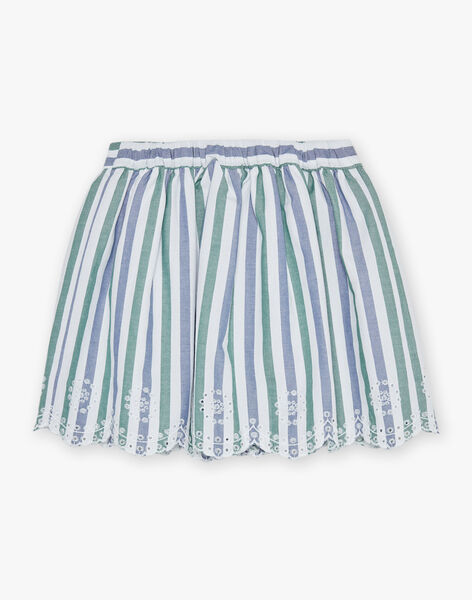Jupe à rayures bleu et vert FUJUPETTE / 23E2PFN1JUP001