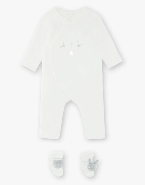 grenouillère de naissance avec chaussons assortis
