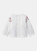 Blouse écru à broderie fleurs et manches longues Bébé Fille NACELIA / 25H1BFK1CHE001