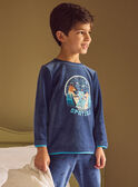 Pyjama bleu foncé en velours imprimé ours Garçon NUICOAGE / 25H5PGB5PYJ703