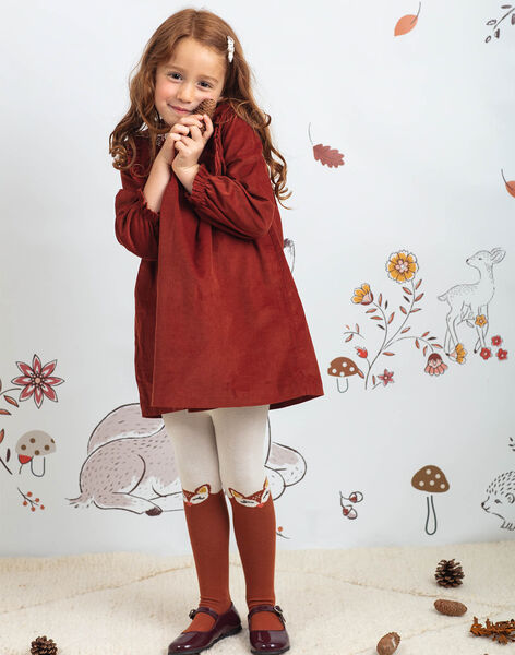 Collant Beige Et Marron A Motifs Biches Enfant Fille Achat En Ligne Sous Vetement Chaussette Et Collant Sergentmajor