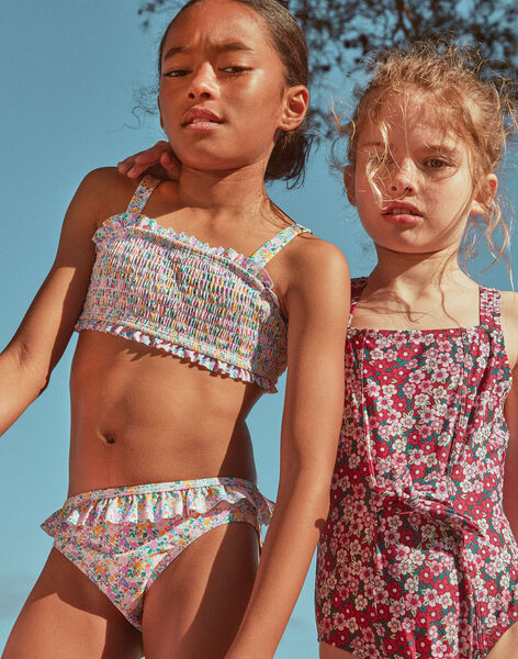 Maillot de bain 2 pièces écru à imprimé fleuri FRYLASETTE / 23E4PFM2D4L001