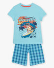 Ensemble pyjama bleu turquoise motif surf enfant garçon CAWAIAGE / 22E5PG55PYJC216