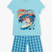Ensemble pyjama bleu turquoise motif surf enfant garçon