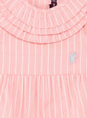 Combinaison courte rose à rayures bébé fille ZAPRUNE / 21E1BFT1CBLD305